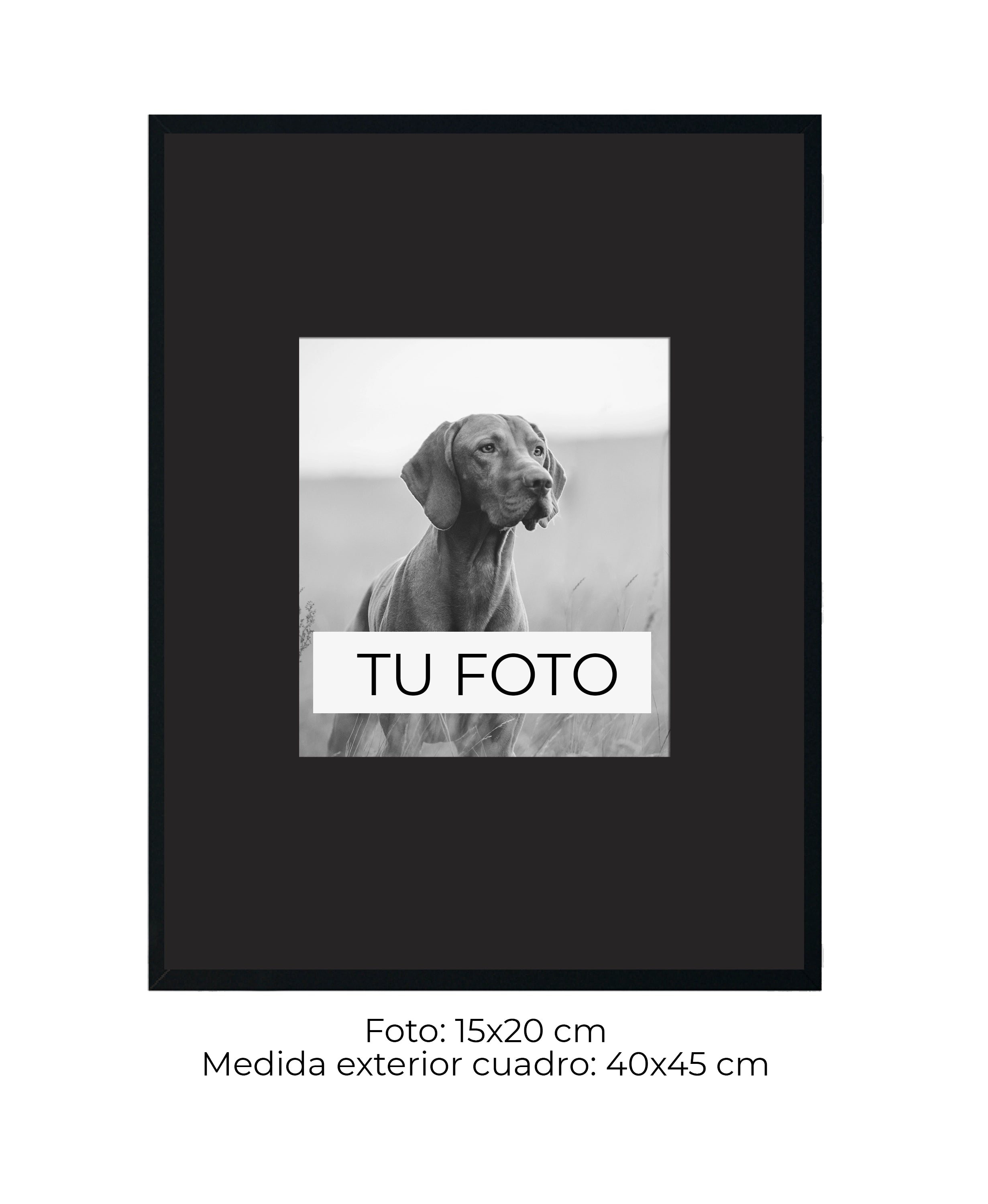 Marco Negro Plano 2 cm x 2 cm