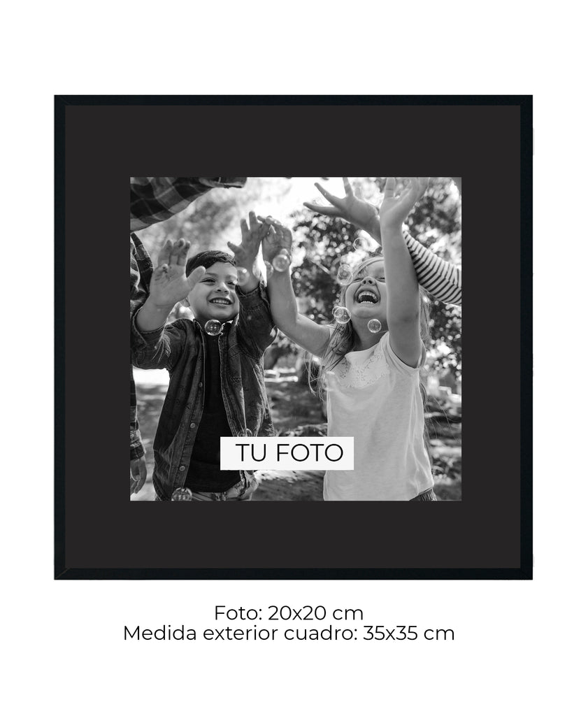 Marco Caja Texturada Negra 2 cm x 3 cm