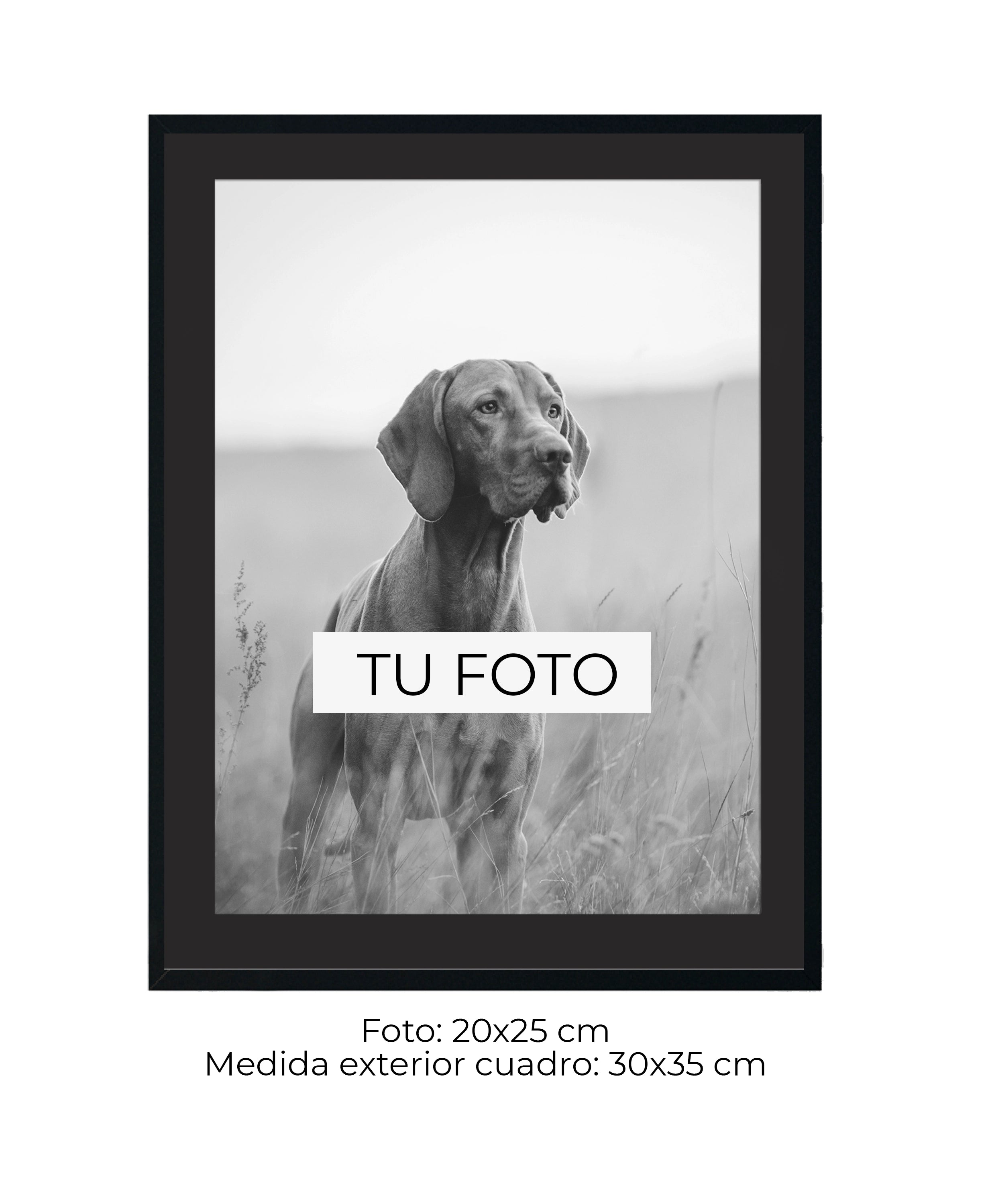 Marco Caja Texturada Negra 2 cm x 3 cm