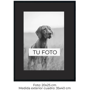 Marco Caja Texturada Negra 2 cm x 3 cm