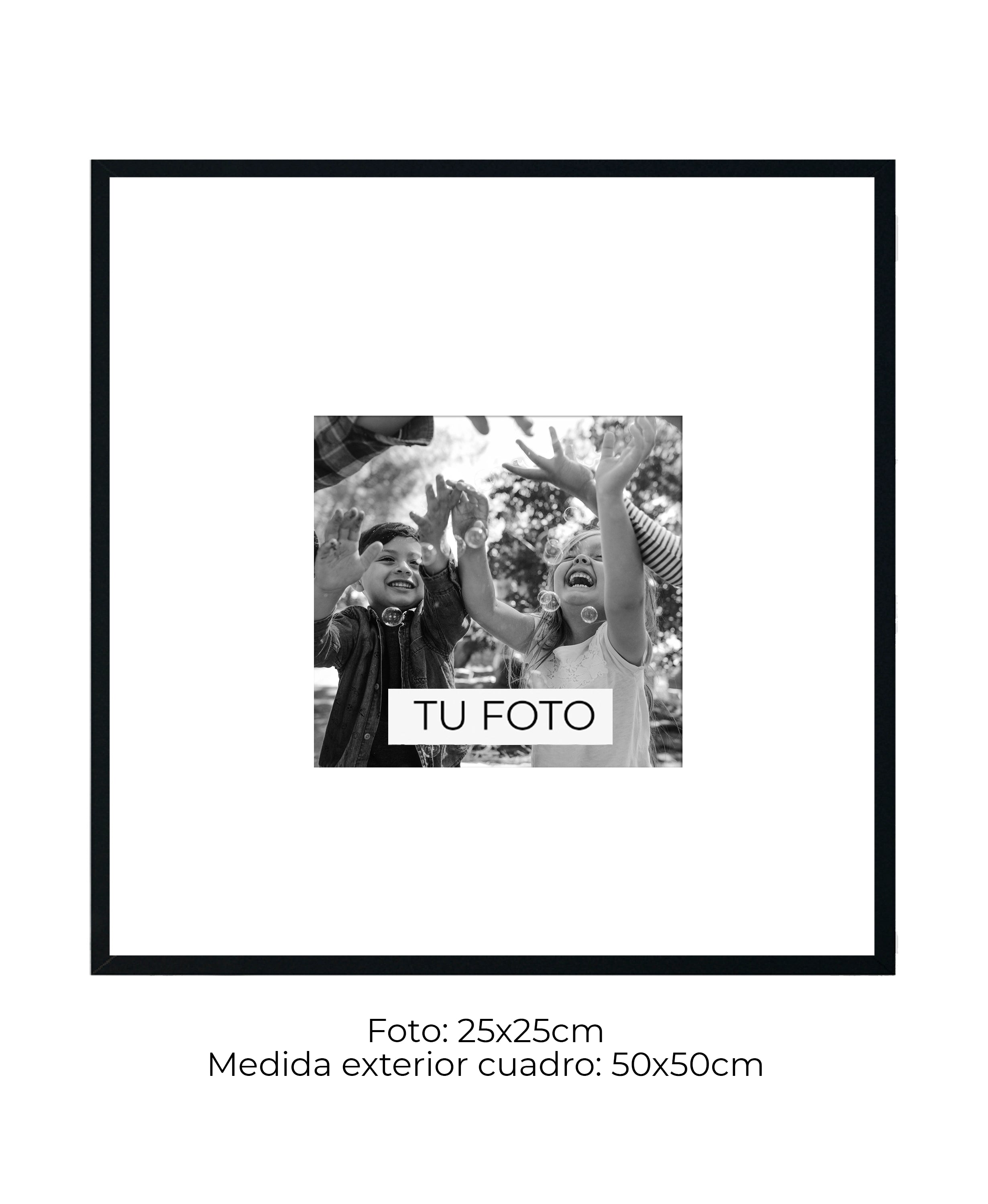 Marco Caja Texturada Negra 2 cm x 3 cm