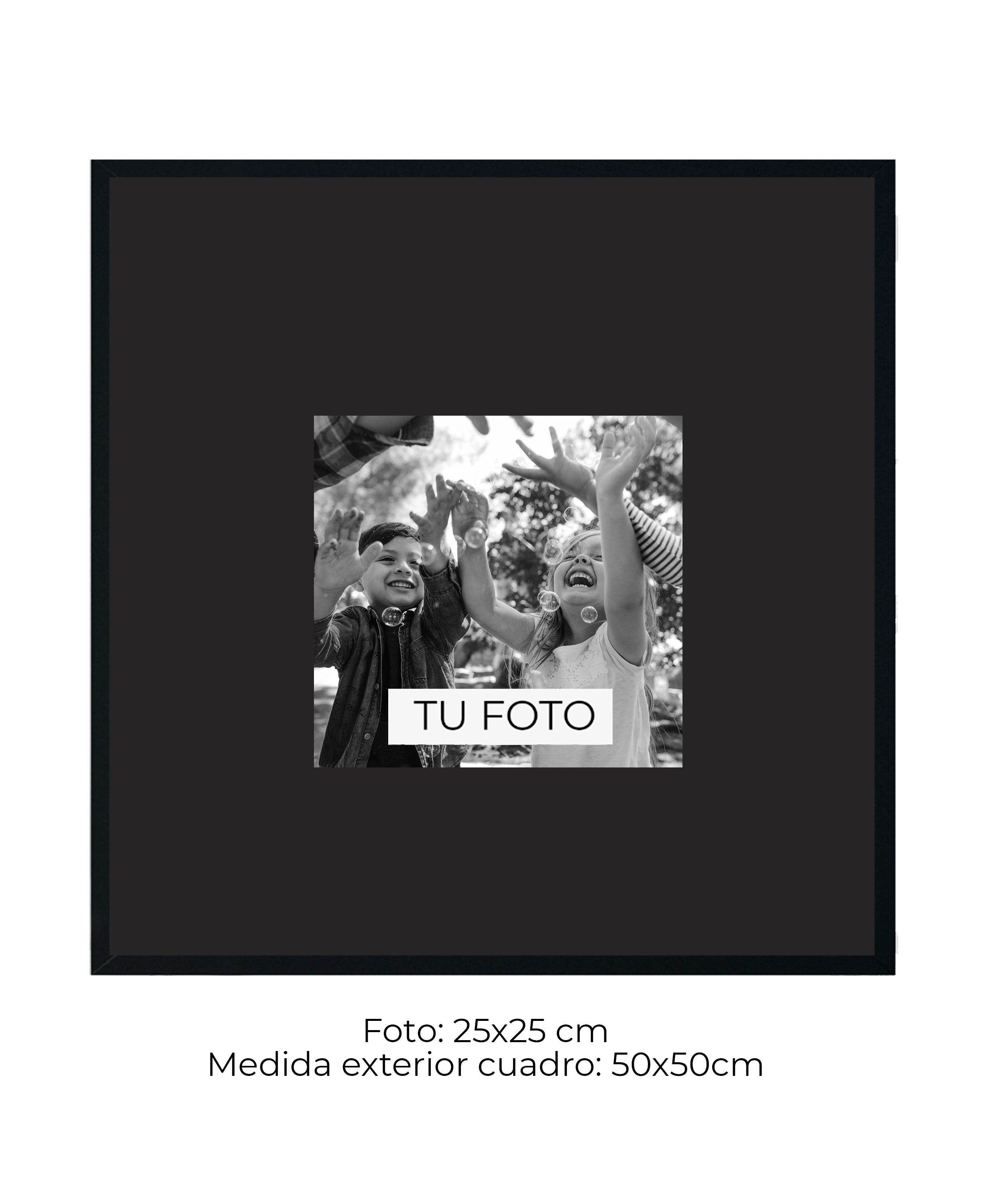 Marco Pirámide Negro 2 cm x 4 cm