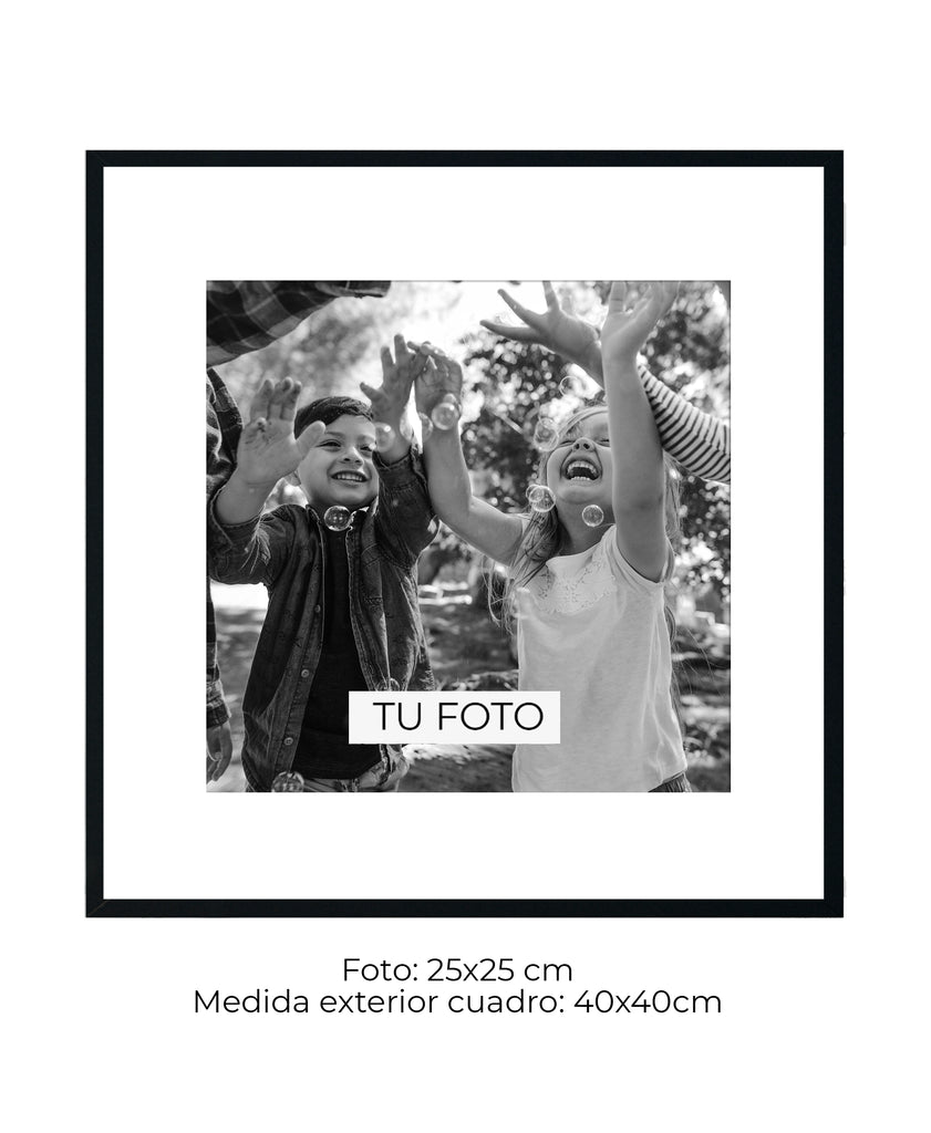 Marco Caja Texturada Negra 2 cm x 3 cm