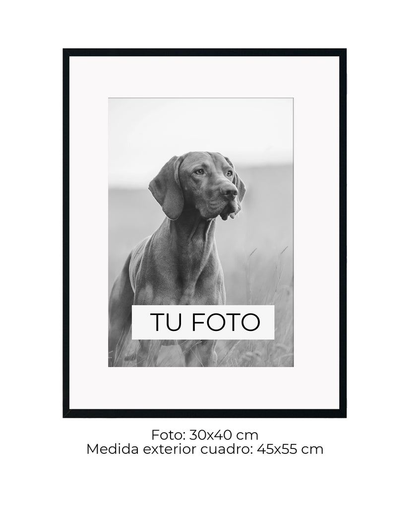 Marco Pirámide Negro 2 cm x 4 cm