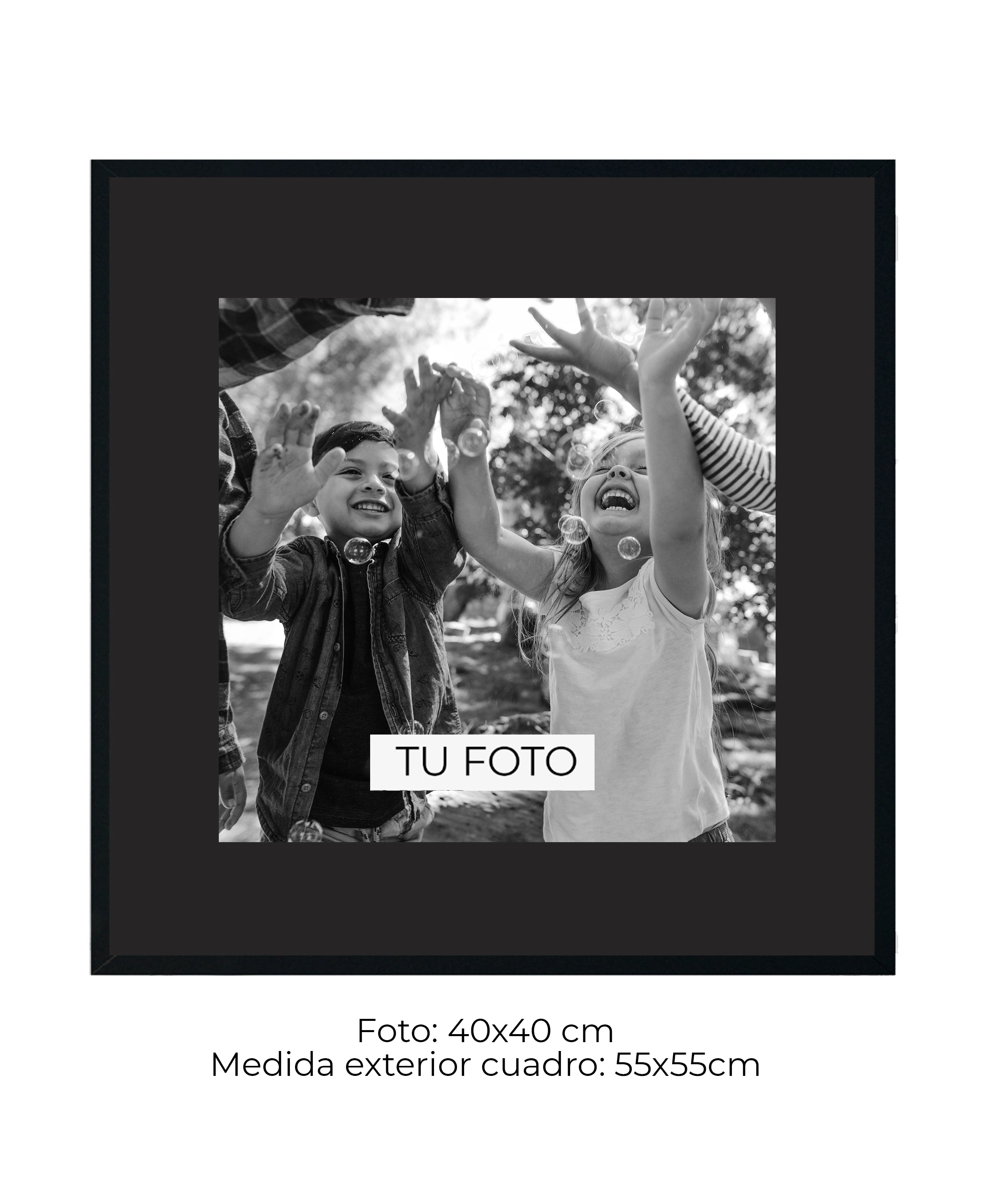 Marco Pirámide Negro 2 cm x 4 cm