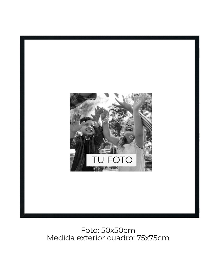 Marco Negro Plano 2 cm x 2 cm