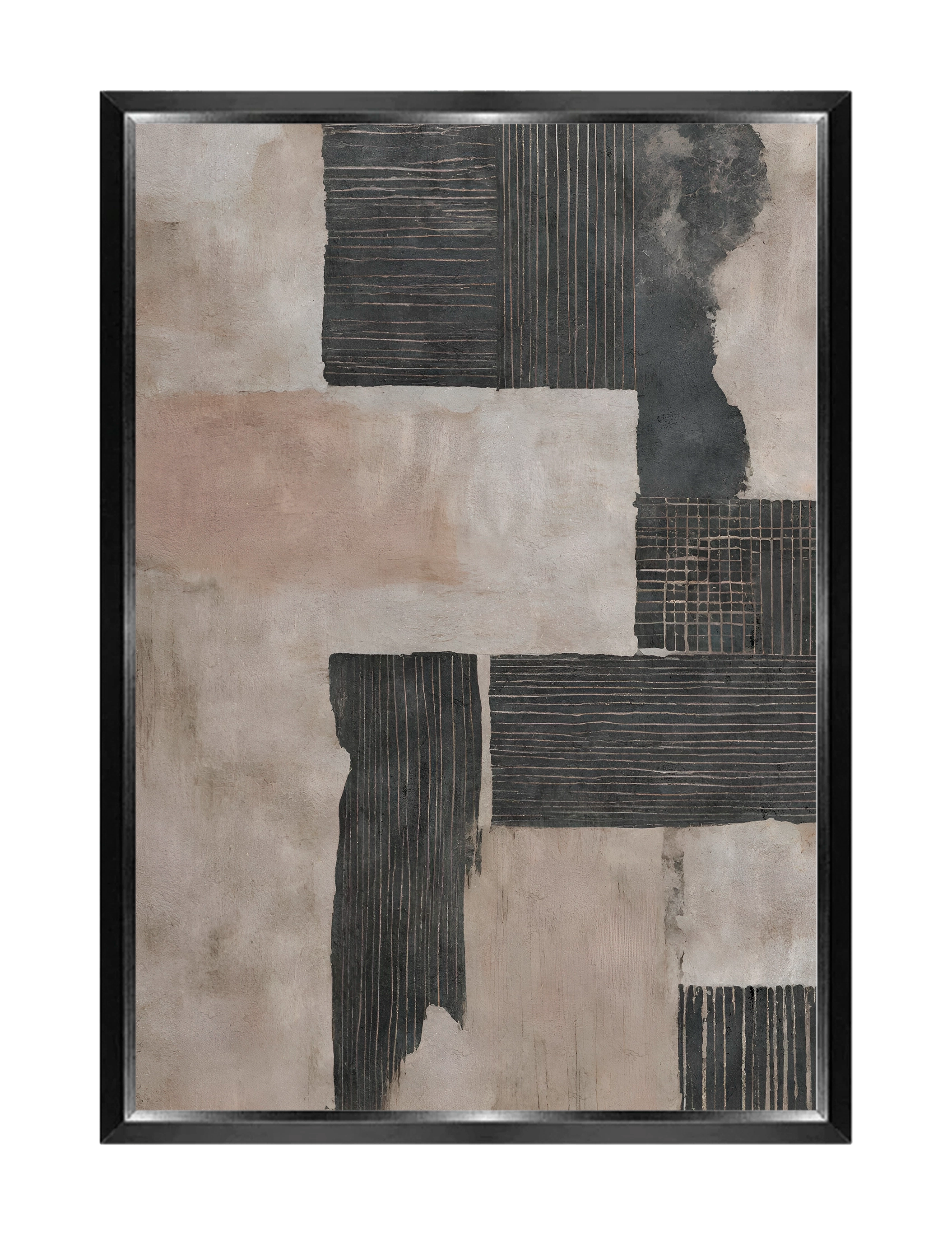 Dupla Abstracto Negro y Beige - Stock