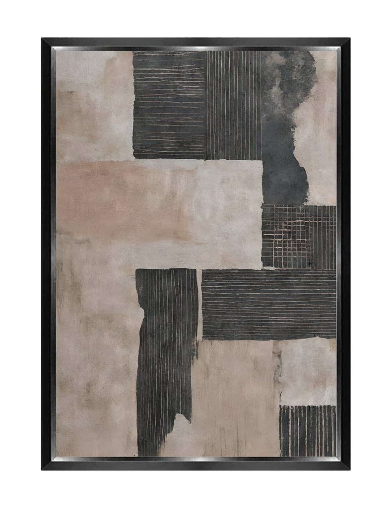 Dupla Abstracto Negro y Beige - Stock