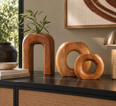 Dupla Jarrón Melobody Madera Circular - Stock