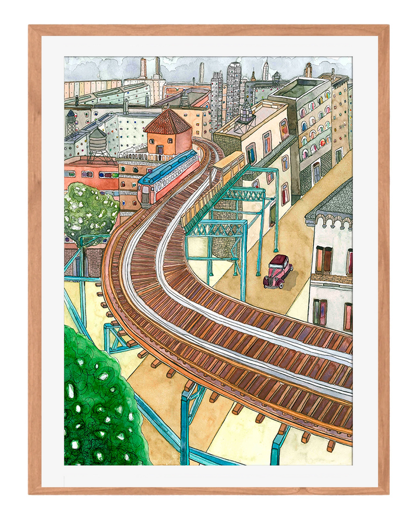 Tranvia sobre la ciudad