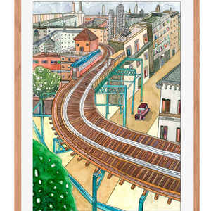 Tranvia sobre la ciudad