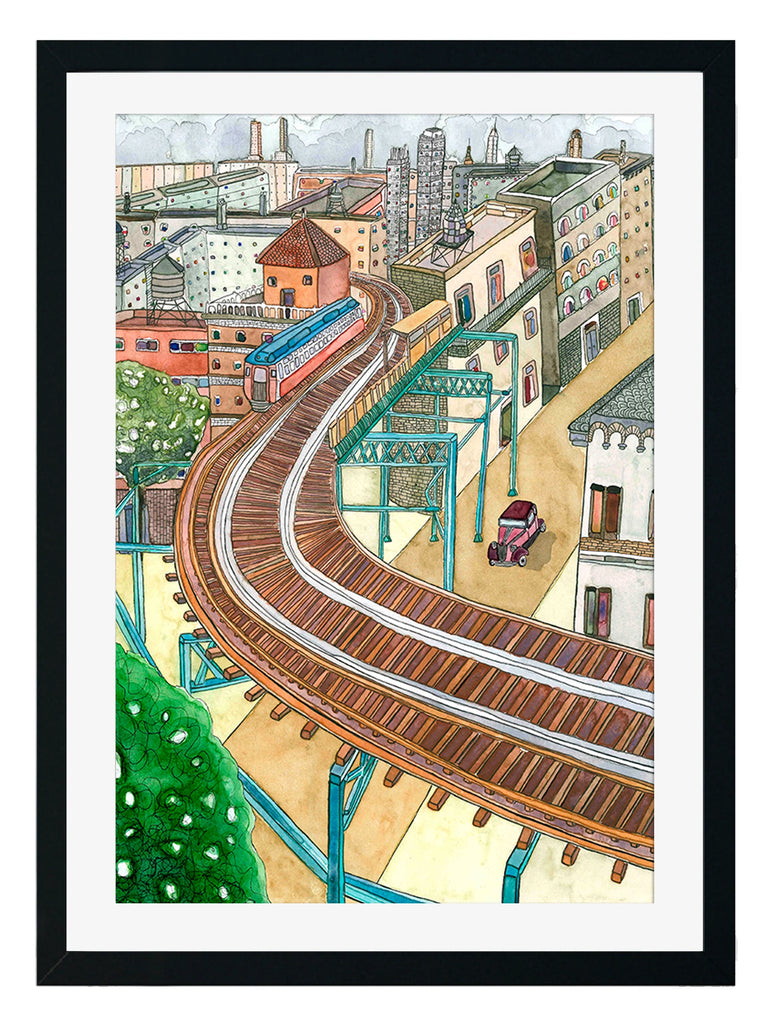 Tranvia sobre la ciudad