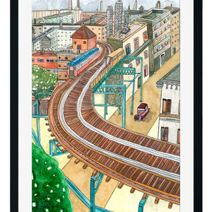 Tranvia sobre la ciudad