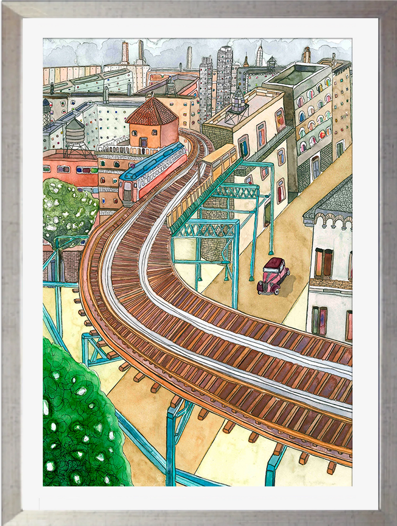 Tranvia sobre la ciudad