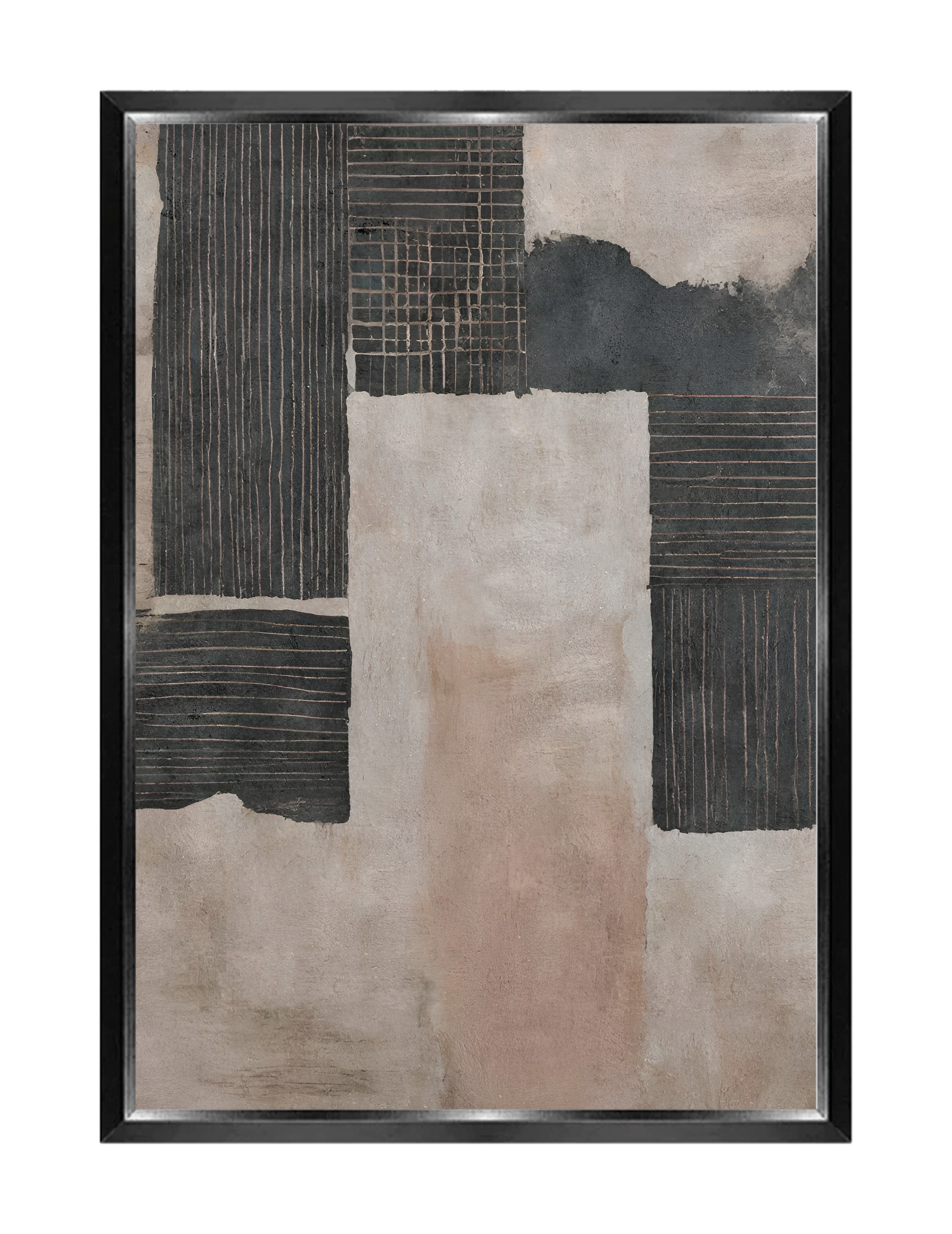 Dupla Abstracto Negro y Beige - Stock