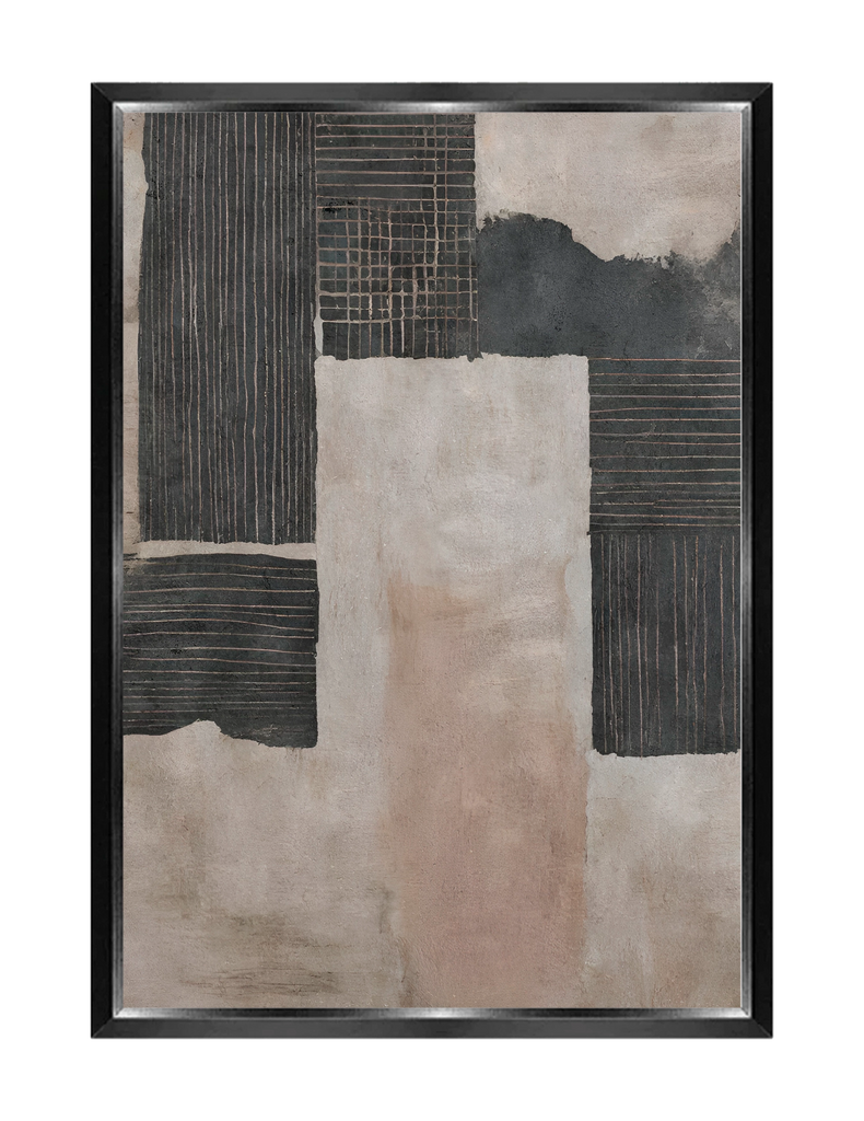 Dupla Abstracto Negro y Beige - Stock