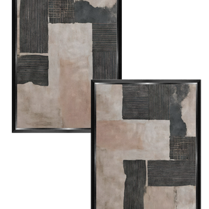 Dupla Abstracto Negro y Beige - Stock