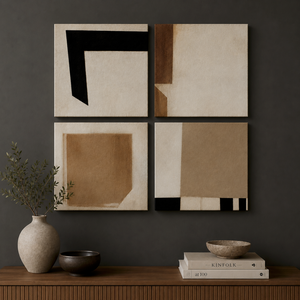 Geo Beige - Set 4 cuadros