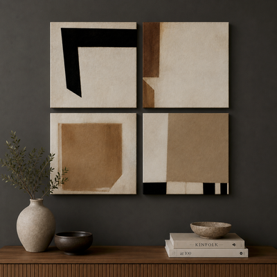Geo Beige - Set 4 cuadros