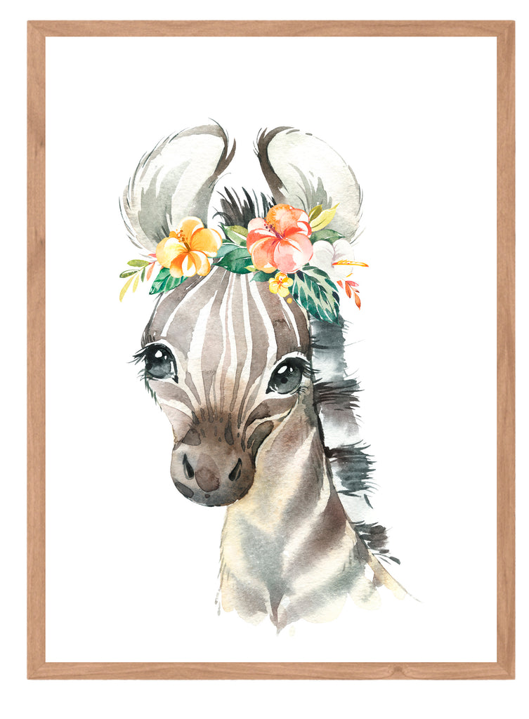 Cebra con Flores