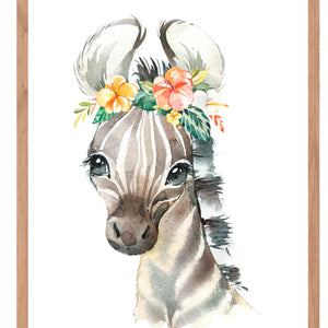 Cebra con Flores