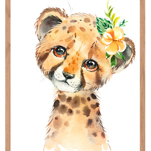 Leopardo con flores