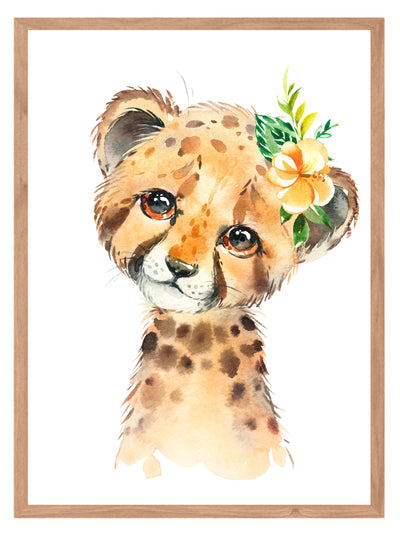Leopardo con flores