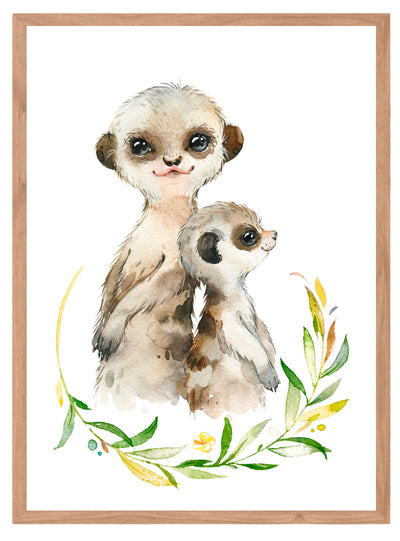 Suricatas con hojas - Stock