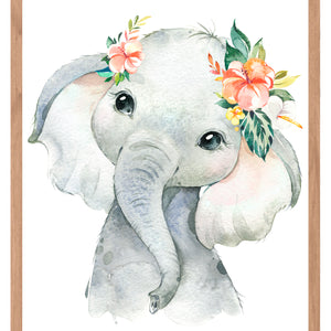 Elefante con flores - Stock
