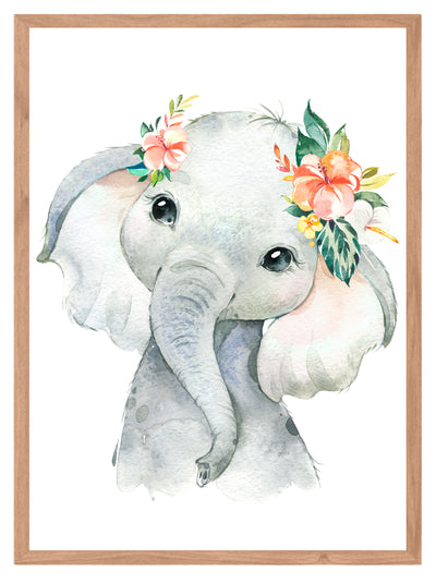 Elefante con flores - Stock