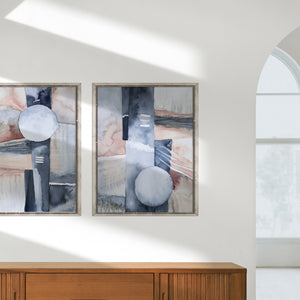 Vueltas abstractas rosa y azul